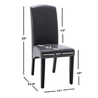 Chaise de salle à manger moderne en similicuir, 2 pièces
