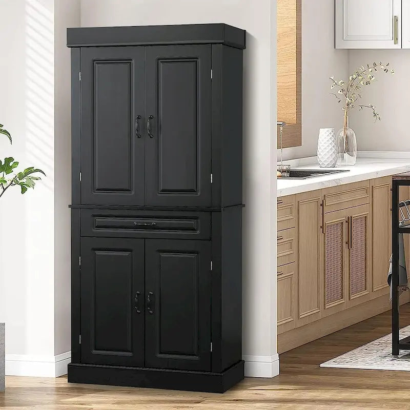 Meuble de cuisine autoportant de 180 cm avec tiroir et étagères réglables, 2 portes