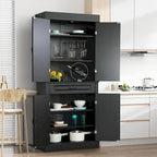 Meuble de cuisine autoportant de 180 cm avec tiroir et étagères réglables, 2 portes