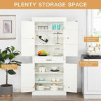 Meuble de cuisine autoportant de 180 cm avec tiroir et étagères réglables, 2 portes