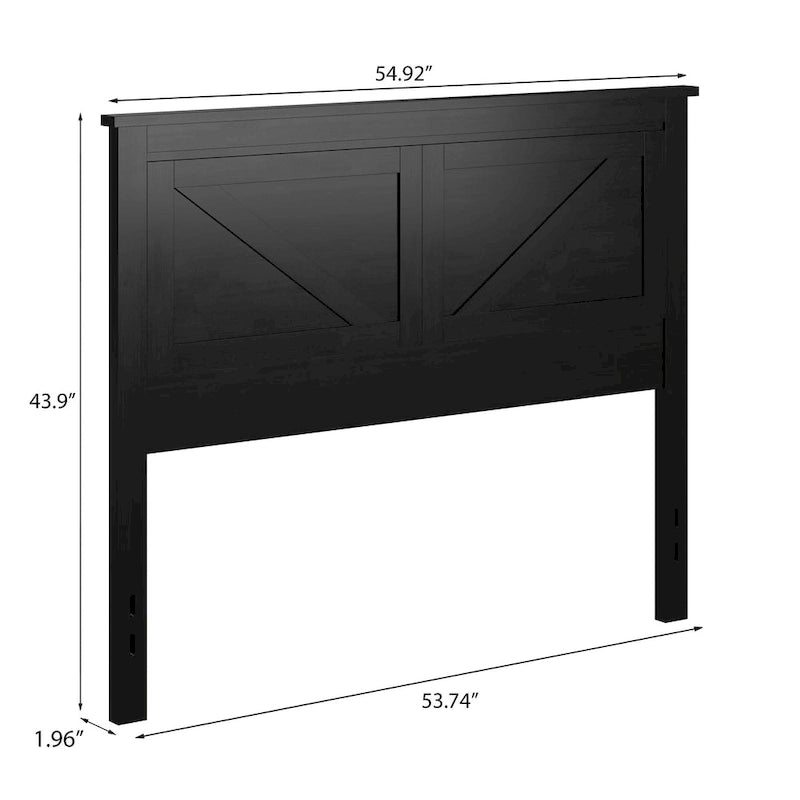 Tête de lit en panneaux de bois massif de style campagnard – Style porte de grange, Lit simple/double/grand lit