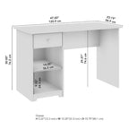 Bureau d'ordinateur de 48 W avec rangement pour bureau à domicile – Style transitionnel, tiroir-boîte