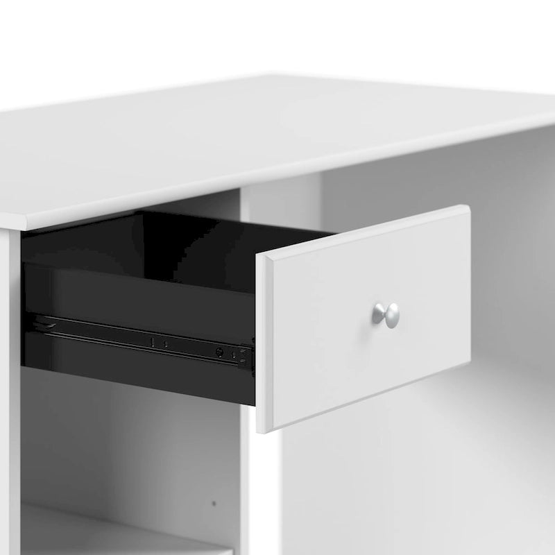 Bureau d'ordinateur de 48 W avec rangement pour bureau à domicile – Style transitionnel, tiroir-boîte