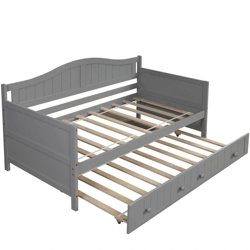 Table de chevet à porte coulissante avec poignées dorées et pieds en bois – Meuble de rangement élégant pour chambre à coucher