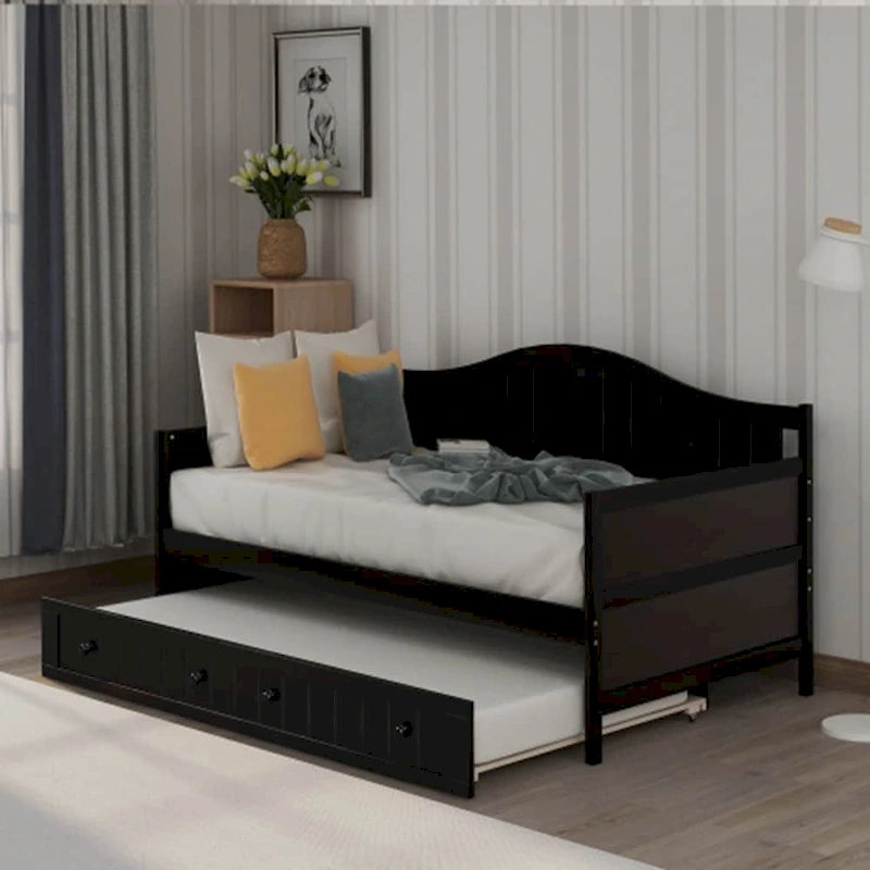 Table de chevet à porte coulissante avec poignées dorées et pieds en bois – Meuble de rangement élégant pour chambre à coucher
