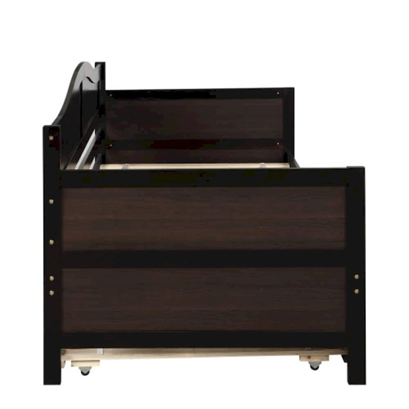 Table de chevet à porte coulissante avec poignées dorées et pieds en bois – Meuble de rangement élégant pour chambre à coucher