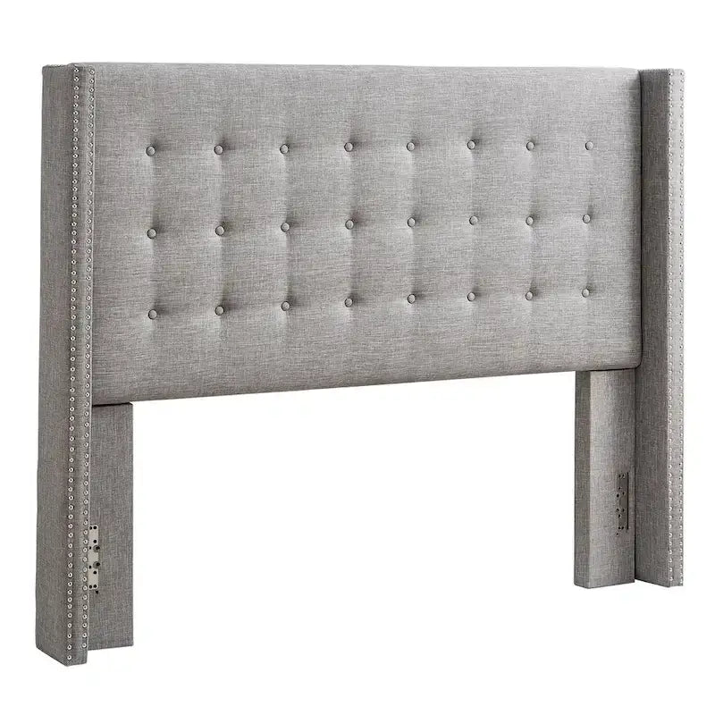 Tête de lit capitonnée en lin avec oreilles – Capitonnage, Clous décoratifs, Plusieurs tailles disponibles