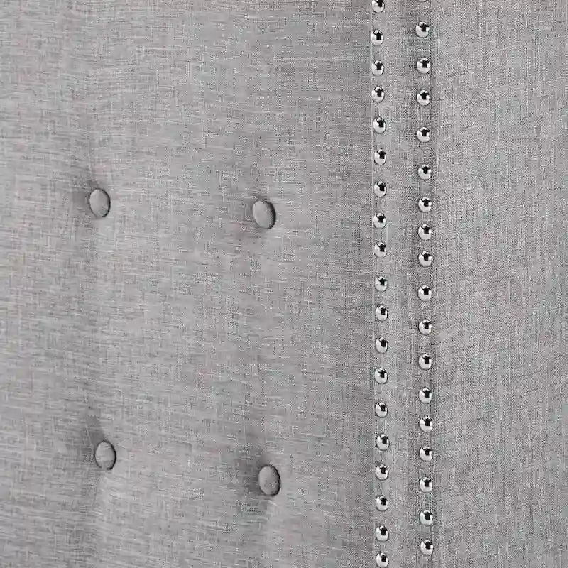 Tête de lit capitonnée en lin avec oreilles – Capitonnage, Clous décoratifs, Plusieurs tailles disponibles