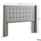 Tête de lit capitonnée en lin avec oreilles – Capitonnage, Clous décoratifs, Plusieurs tailles disponibles