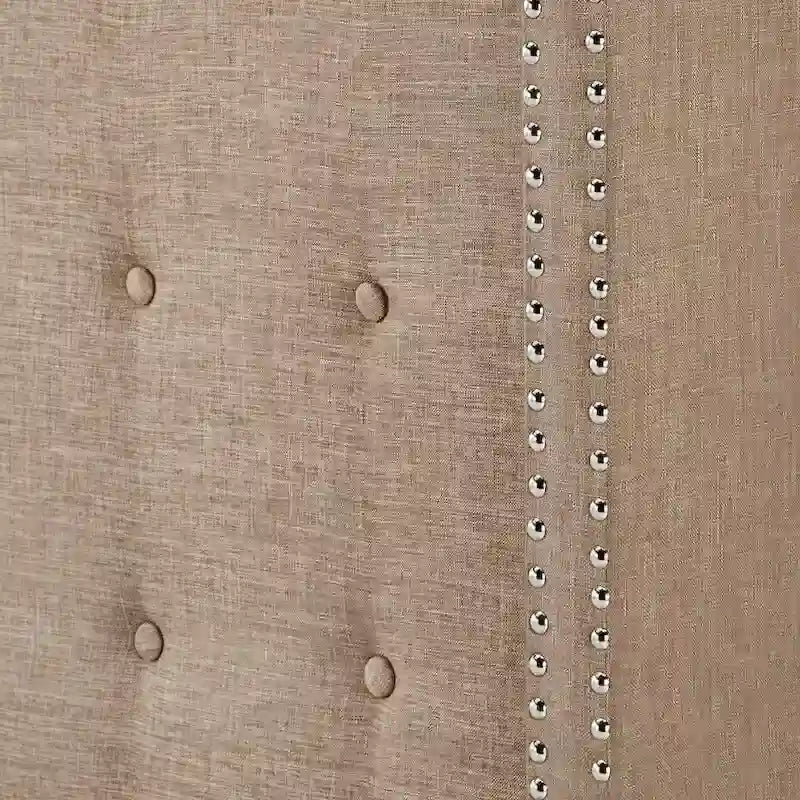 Tête de lit capitonnée en lin avec oreilles – Capitonnage, Clous décoratifs, Plusieurs tailles disponibles