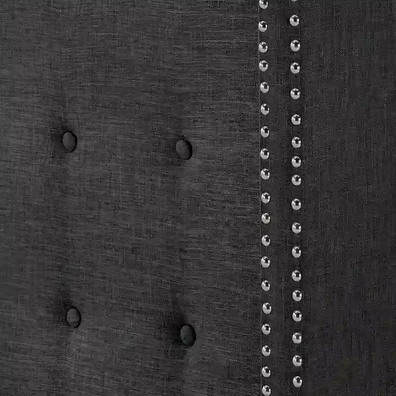 Tête de lit capitonnée en lin avec oreilles – Capitonnage, Clous décoratifs, Plusieurs tailles disponibles
