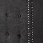 Tête de lit capitonnée en lin avec oreilles – Capitonnage, Clous décoratifs, Plusieurs tailles disponibles