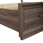 Lit de rangement King avec finition Greystone – Lit plateforme avec tiroirs intégrés