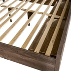 Lit de rangement King avec finition Greystone – Lit plateforme avec tiroirs intégrés