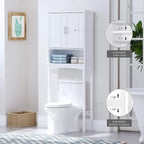 Meuble de rangement WC – Étagère de salle de bain et économiseur d'espace, Blanc