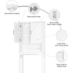 Meuble de rangement WC – Étagère de salle de bain et économiseur d'espace, Blanc