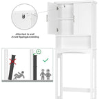 Meuble de rangement WC – Étagère de salle de bain et économiseur d'espace, Blanc
