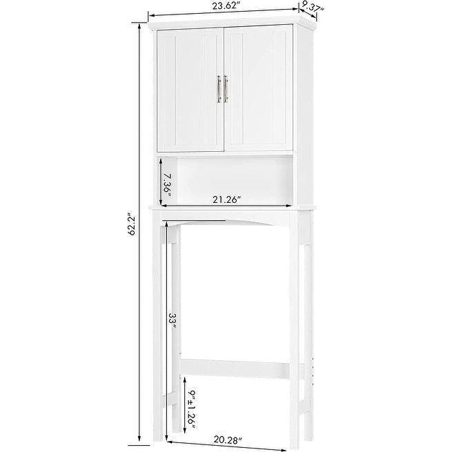 Meuble de rangement WC – Étagère de salle de bain et économiseur d'espace, Blanc