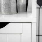 Meuble de salle de bain étroit avec 3 tiroirs et étagère à 2 niveaux – Colonne de rangement mince sur pied