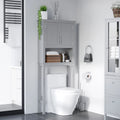 Meuble de rangement pour toilettes avec deux portes shaker – Gris, 28Lx8Px65H