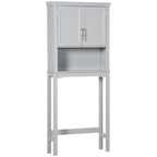 Meuble de rangement pour toilettes avec deux portes shaker – Gris, 28Lx8Px65H