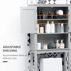 Meuble de rangement pour toilettes avec deux portes shaker – Gris, 28Lx8Px65H