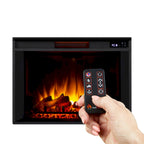 Meuble TV avec cheminée électrique de 81 po – Blanc, 6 couleurs de flammes, chauffe 93 m²