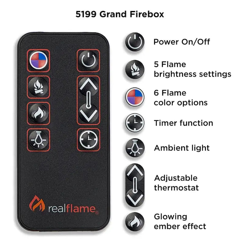 Meuble TV avec cheminée électrique de 81 po – Blanc, 6 couleurs de flammes, chauffe 93 m²