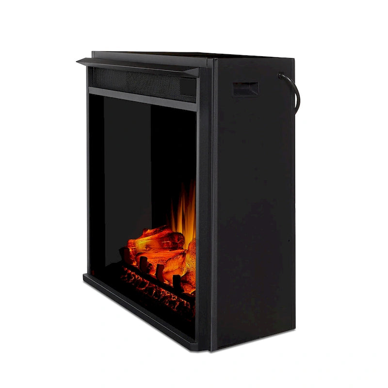 Meuble TV avec cheminée électrique de 81 po – Blanc, 6 couleurs de flammes, chauffe 93 m²