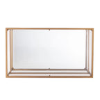 Table Basse Glam en Métal Doré avec Plateau en Verre et Étagère Miroir – Salon Moderne