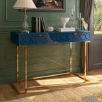 Bureau d'écriture brillant pour bureau à domicile avec tiroirs de rangement – Table d'étude moderne