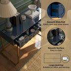Bureau d'écriture brillant pour bureau à domicile avec tiroirs de rangement – Table d'étude moderne
