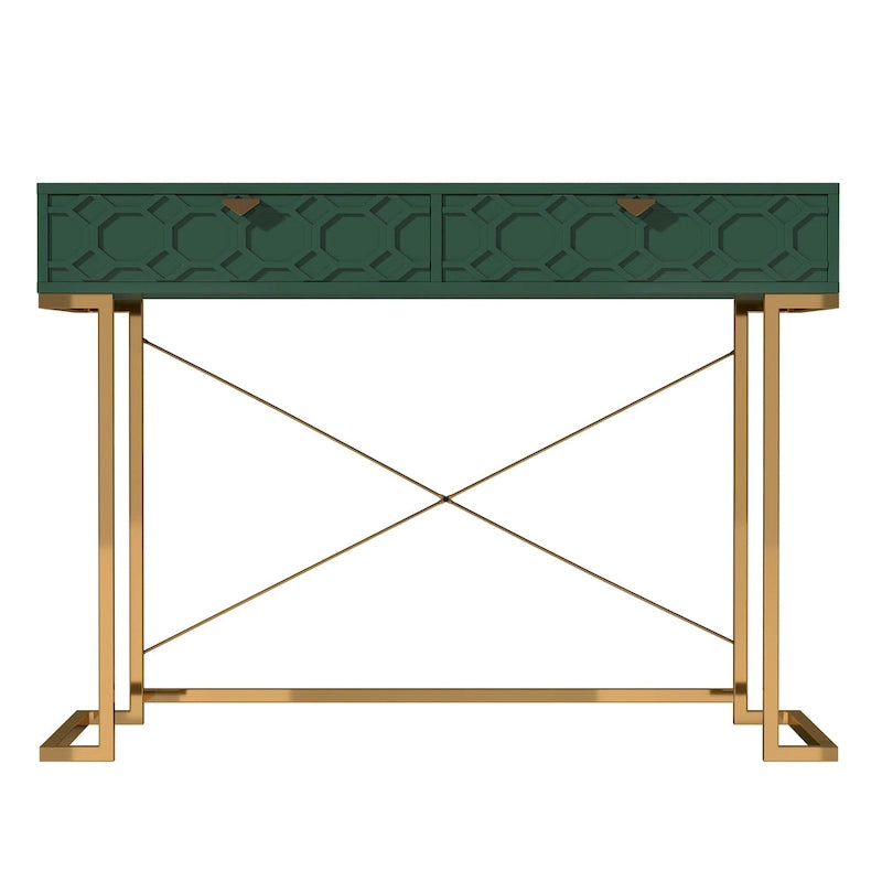 Bureau d'écriture brillant pour bureau à domicile avec tiroirs de rangement – Table d'étude moderne