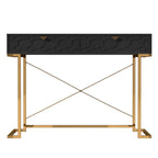 Bureau d'écriture brillant pour bureau à domicile avec tiroirs de rangement – Table d'étude moderne