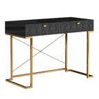 Bureau d'écriture brillant pour bureau à domicile avec tiroirs de rangement – Table d'étude moderne