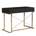 Bureau d'écriture brillant pour bureau à domicile avec tiroirs de rangement – Table d'étude moderne