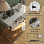 Bureau d'écriture brillant pour bureau à domicile avec tiroirs de rangement – Table d'étude moderne