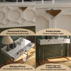 Bureau d'écriture brillant pour bureau à domicile avec tiroirs de rangement – Table d'étude moderne
