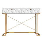 Bureau d'écriture brillant pour bureau à domicile avec tiroirs de rangement – Table d'étude moderne