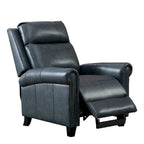 Fauteuil inclinable de club en cuir véritable – Clous décoratifs en laiton, capacité de 136 kg