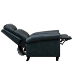 Fauteuil inclinable de club en cuir véritable – Clous décoratifs en laiton, capacité de 136 kg