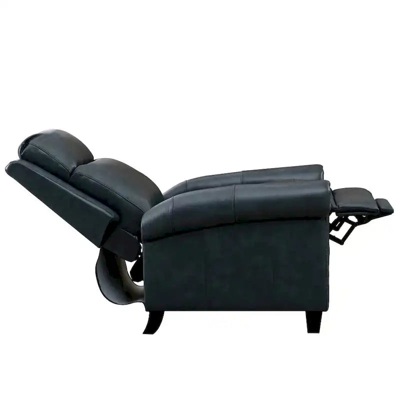 Fauteuil inclinable de club en cuir véritable – Clous décoratifs en laiton, capacité de 136 kg