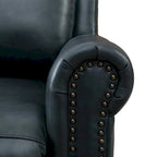 Fauteuil inclinable de club en cuir véritable – Clous décoratifs en laiton, capacité de 136 kg