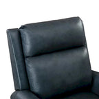 Fauteuil inclinable de club en cuir véritable – Clous décoratifs en laiton, capacité de 136 kg