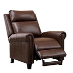 Fauteuil inclinable de club en cuir véritable – Clous décoratifs en laiton, capacité de 136 kg