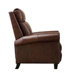 Fauteuil inclinable de club en cuir véritable – Clous décoratifs en laiton, capacité de 136 kg