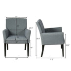 Chaise de réception pour visiteur, fauteuil de salle d'attente - 27,5 x 23 x 35,5 (L x l x H)
