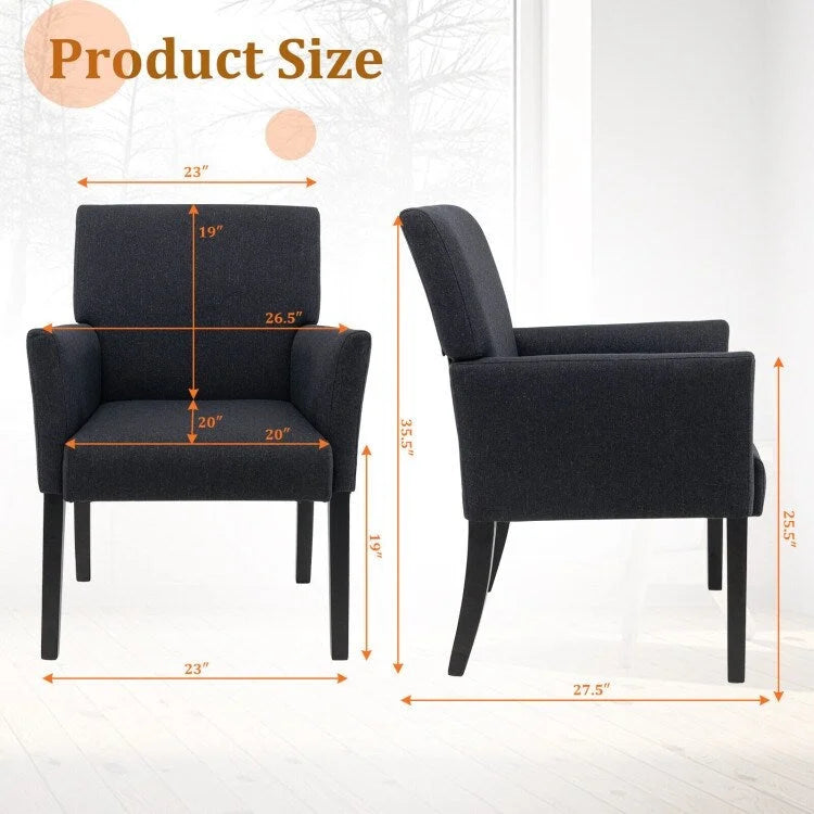 Chaise de réception pour visiteur, fauteuil de salle d'attente - 27,5 x 23 x 35,5 (L x l x H)