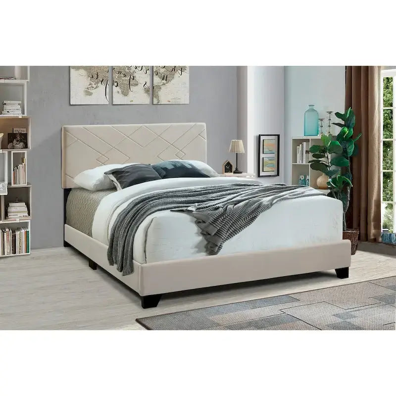 All-in-One Upholstered Champagne Bed