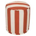 Pouf ottoman à rayures verticales intérieur/extérieur – Résistant à l'eau et aux taches, 41x41x43 cm